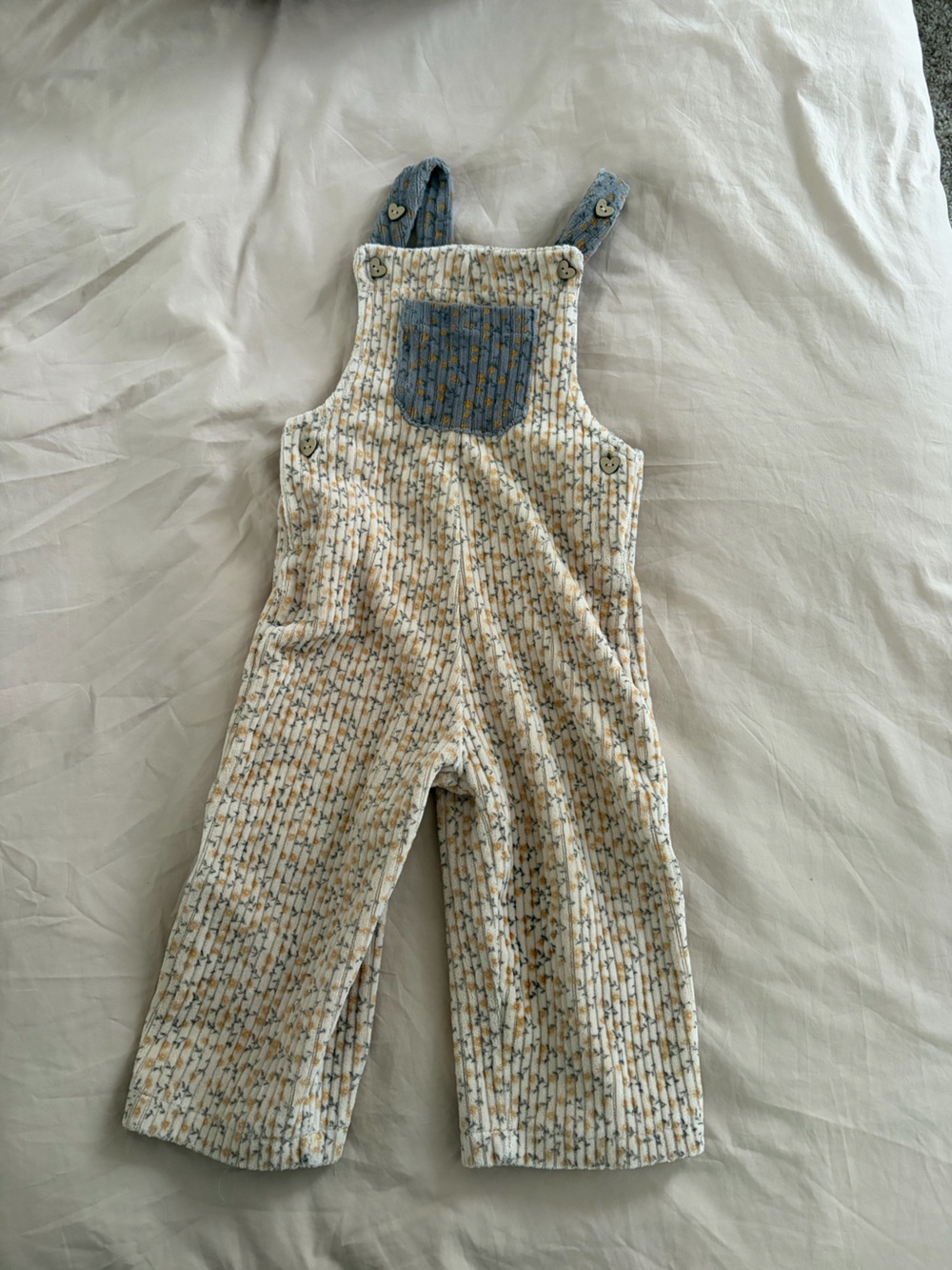 Zara Kids Knit Floral Overalls